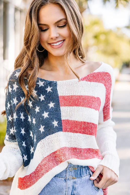 Best All Around White American Flag Sweater