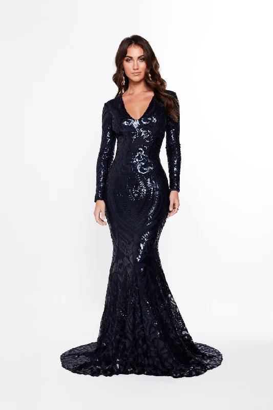 Julieta Sequin Gown - Navy