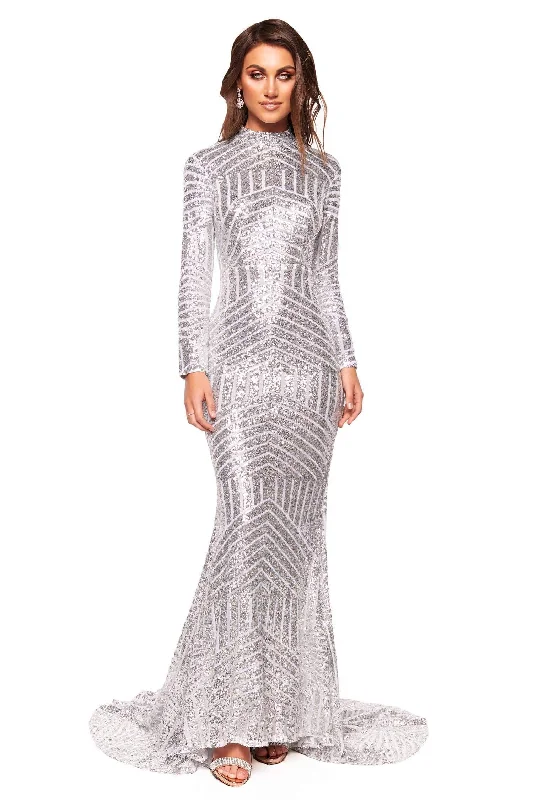 Liz Sequin Gown - Silver