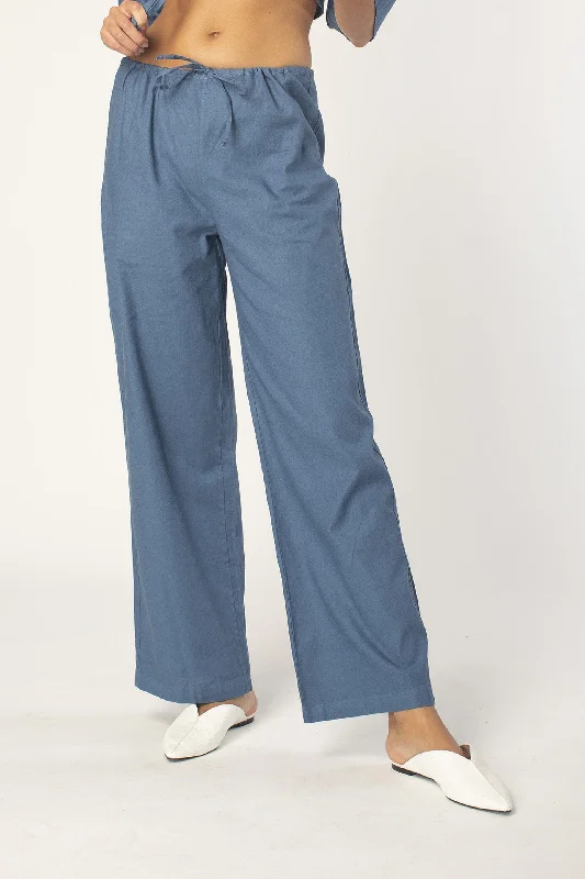 Marine Drawstring Linen Pant