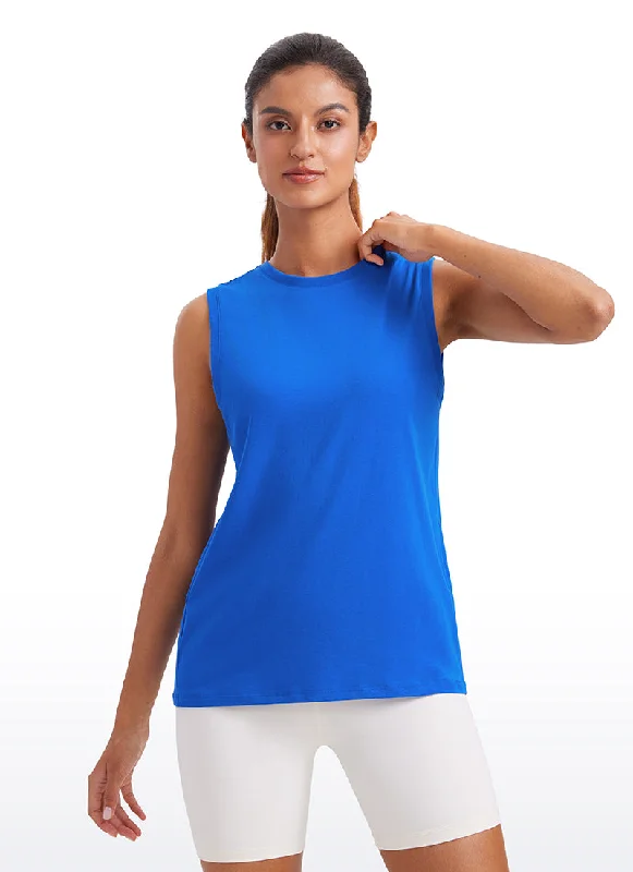 Pima Cotton Tank High Neck