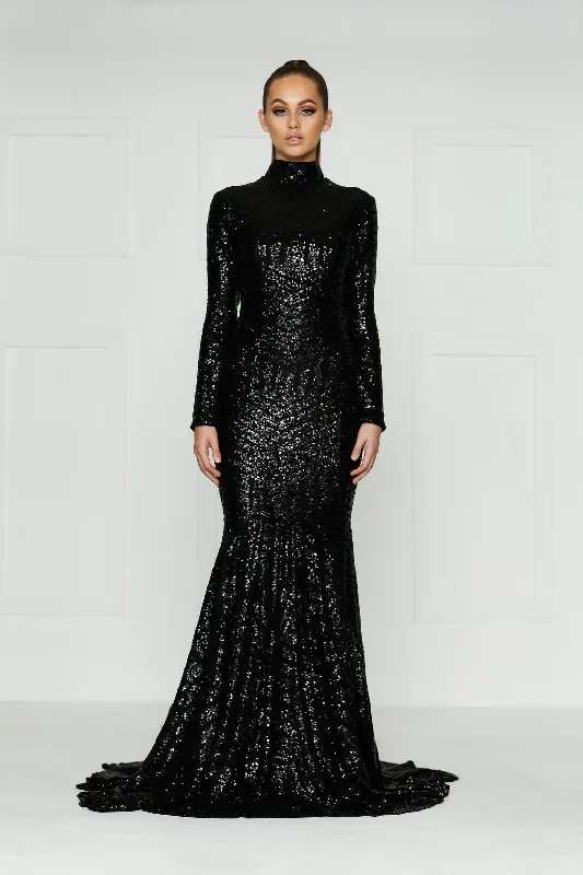 Liz Sequin Gown - Black