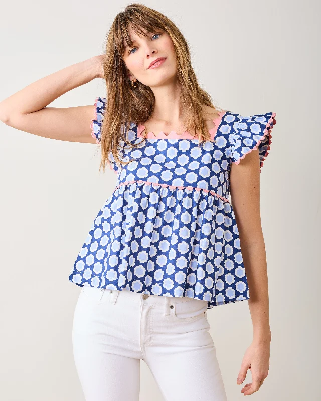 Hello Hexagon - Dunmore Blouse - Periwinkle Pop