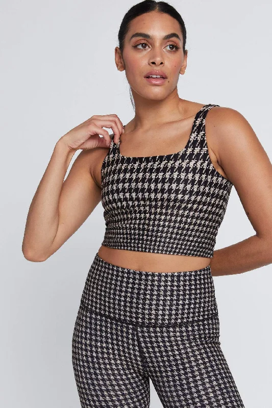 Thalia Cropped Tank Chino Houndstooth