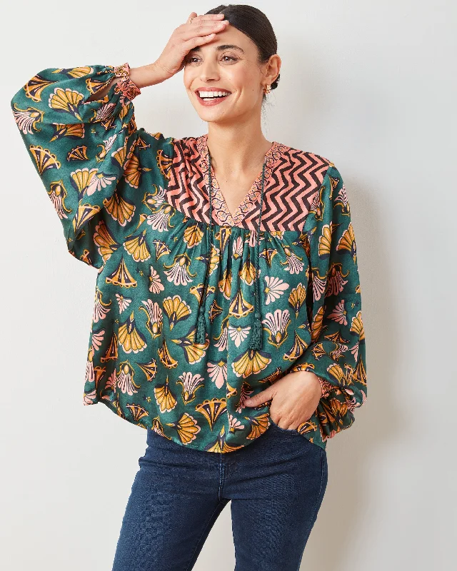 Cocktail Hour - Tides Turned Blouse - Gemstone