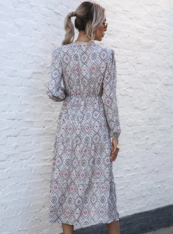 TastyHottie - FASHION ETHNIC PRINT LONG SLEEVE DRESS