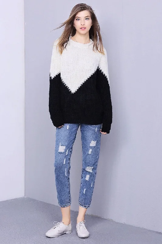 Oversized Contrast Sweater