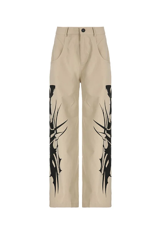 Ink Style Print Cargo Pants