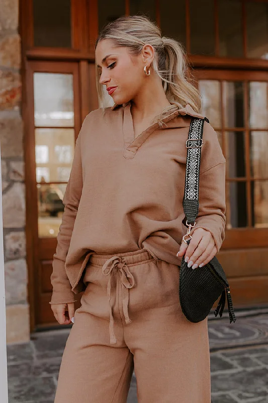 Cozy Cues Sweatshirt in Camel