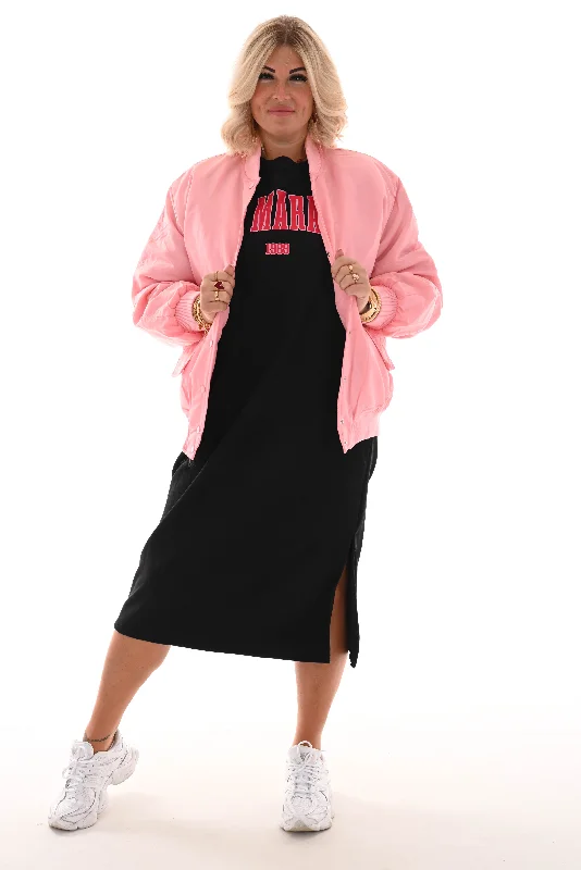 Silky bomber jas roze