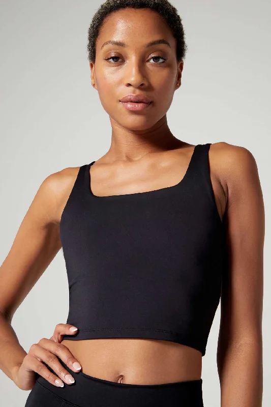 Thalia Cropped Tank Jet Black