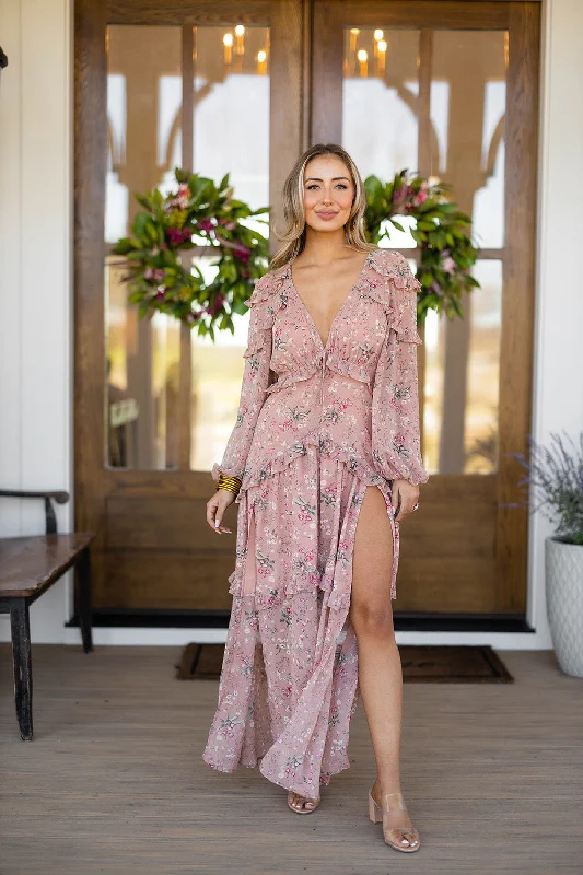 Pia Long Sleeve Maxi Dress - Adrift