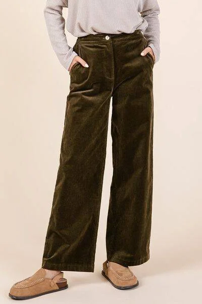 Mittoshop Corduroy Back Elastic Waist Pants