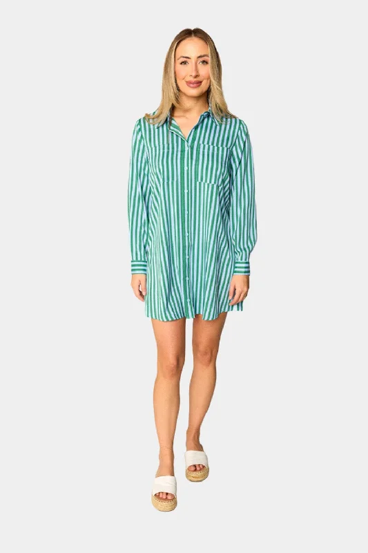 Beau Mini Shirt Dress - Cucumber Water