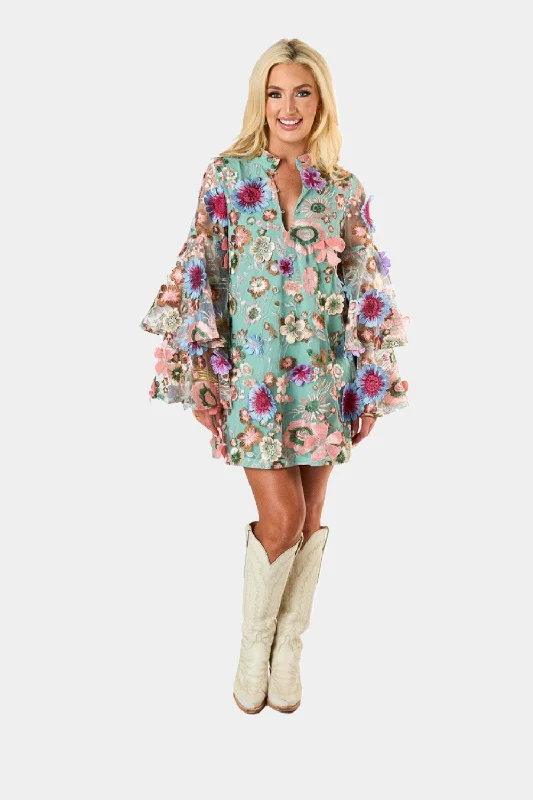 Gayle Long Sleeve Mini Dress - Gossip