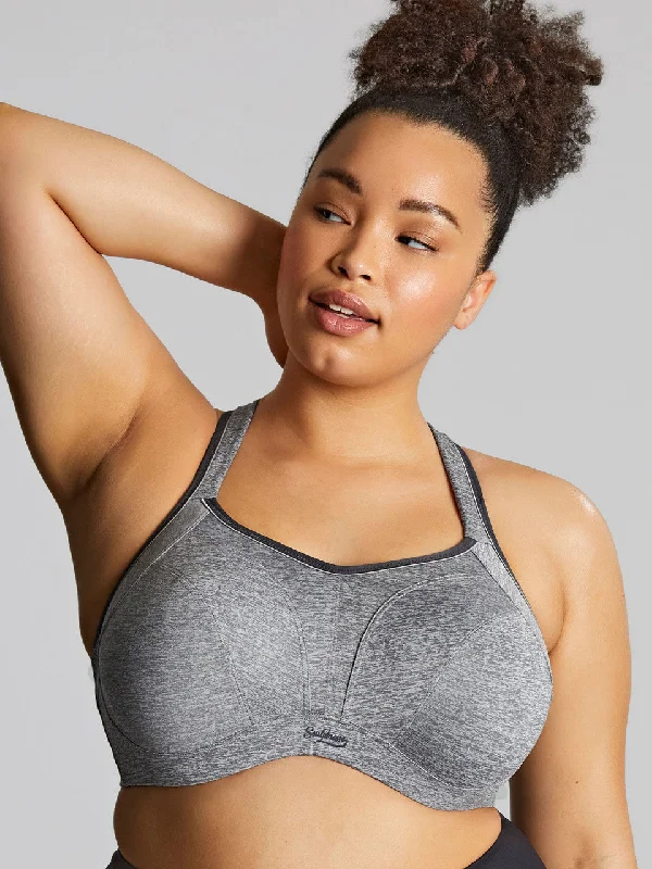 Activate Wired Non Padded Sports Bra In Charcoal Marl - Sculptresse