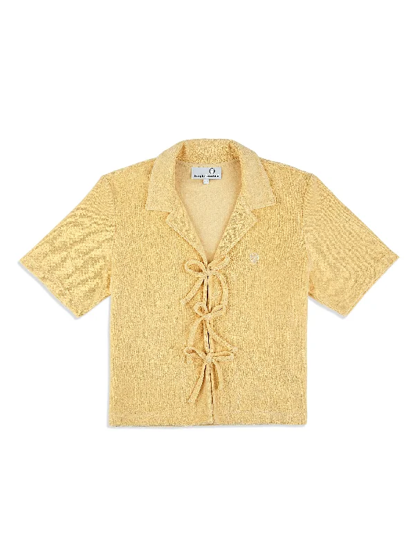 Edda Cropped Shirt- Straw