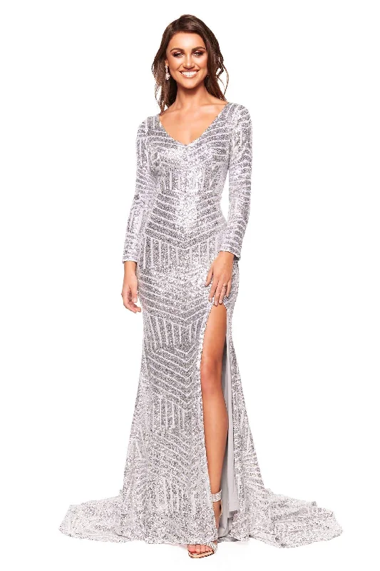 Kaya Sequin Gown - Silver