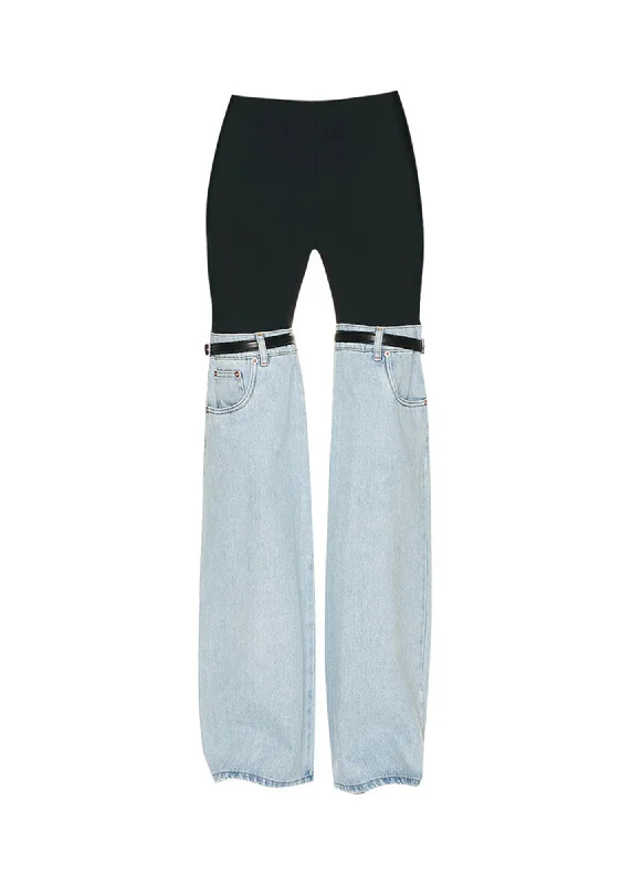 Niche Personality Contrast Color Stitching Pants