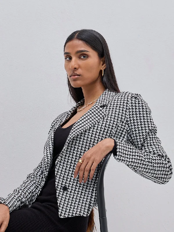 Wardrobe Black Houndstooth Print Jacket