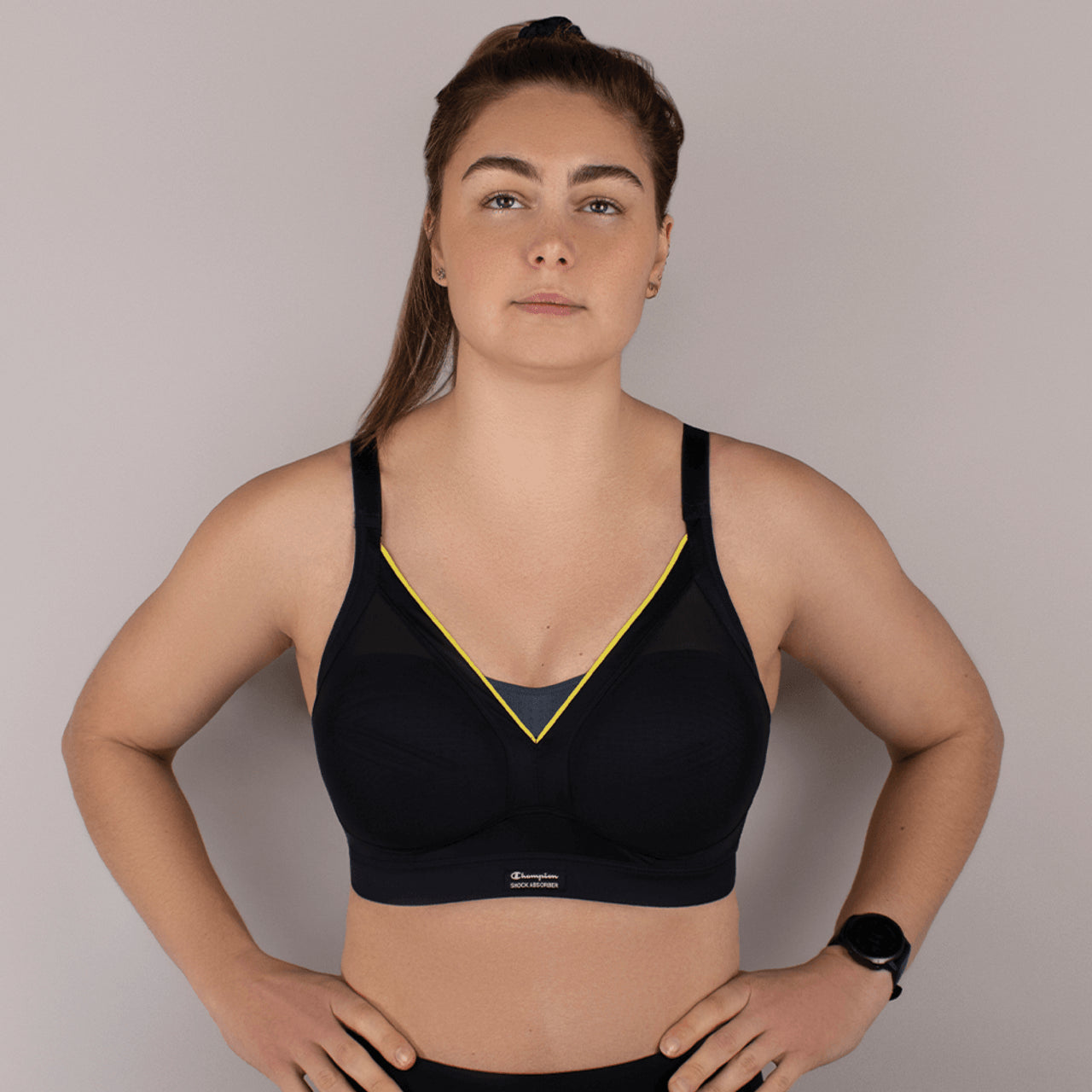 Active Shapesd Padded Support Sports Bra In Slate Grey - Shock Absorber