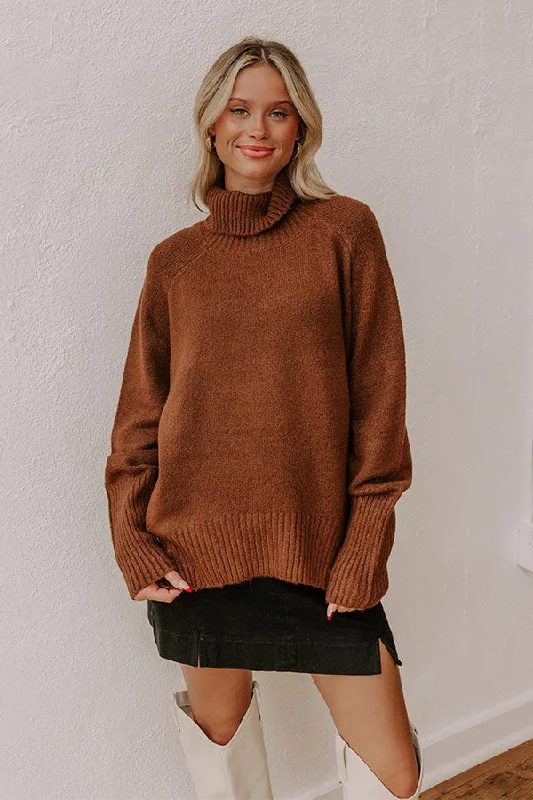 Fireside Cozy Knit Sweater in Chocolate