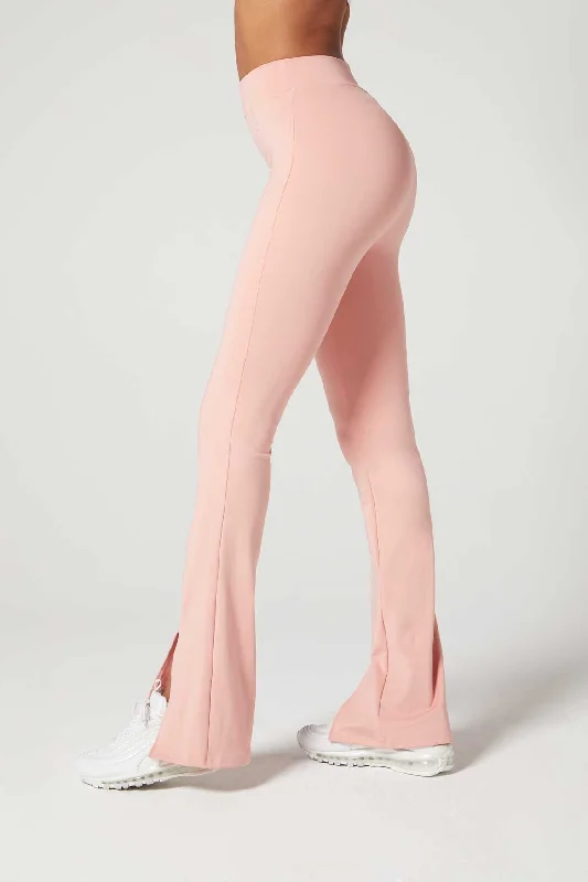 Teresa Slit Flare Rose Blush