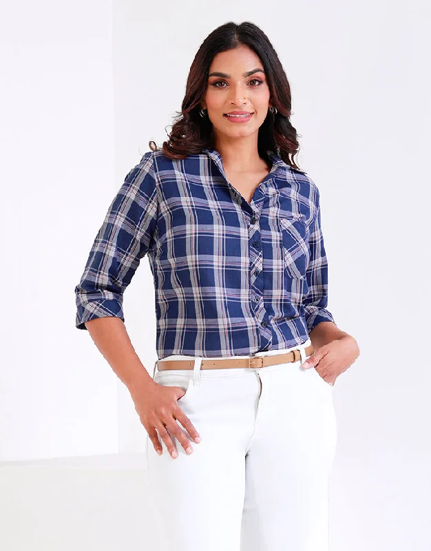 Checked Printed Shirt Blouse