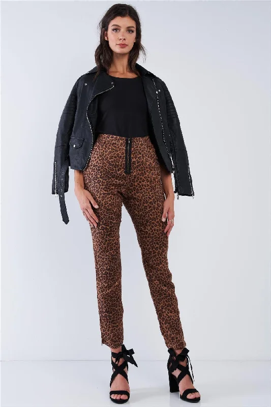 Western-Inspired High Rise Leopard Pants