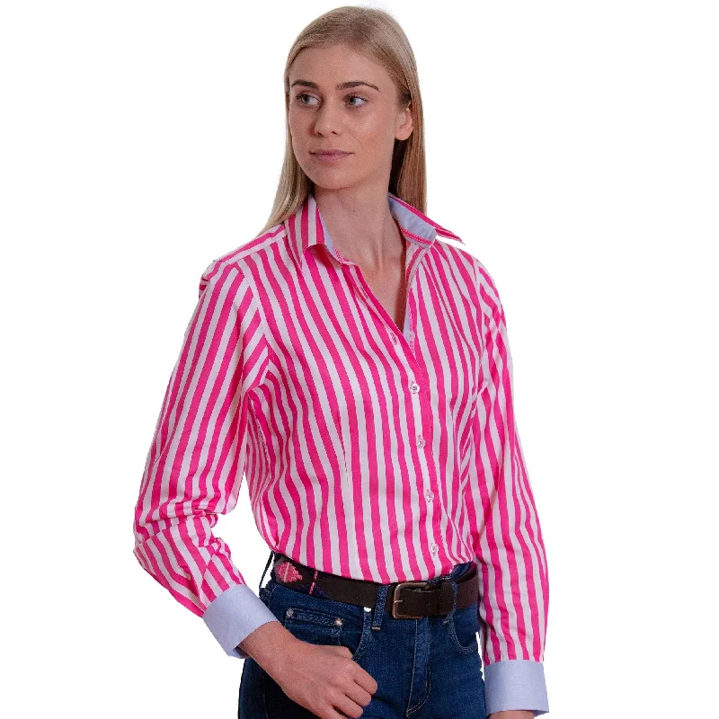 Elly X-Thick Fuchsia Stripe w. Blue Trim