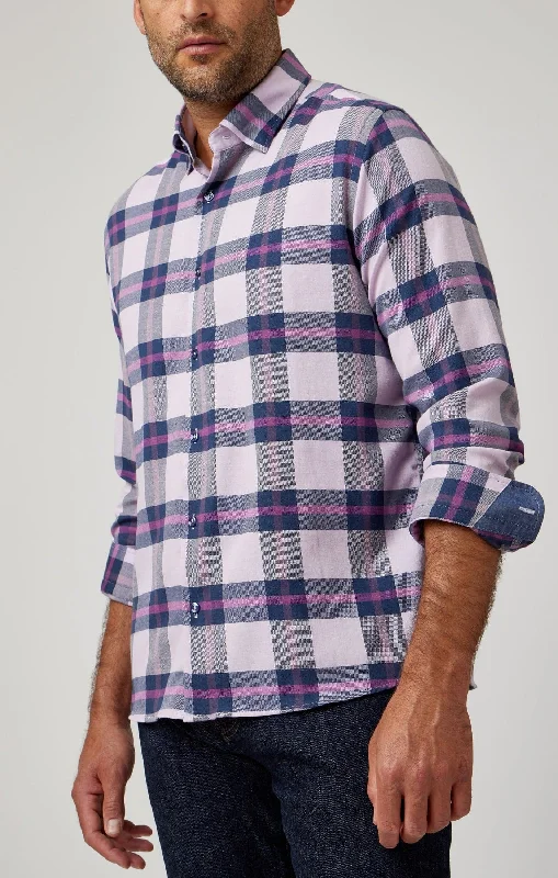 Lavender Tartan Plaid Drytouch Shirt