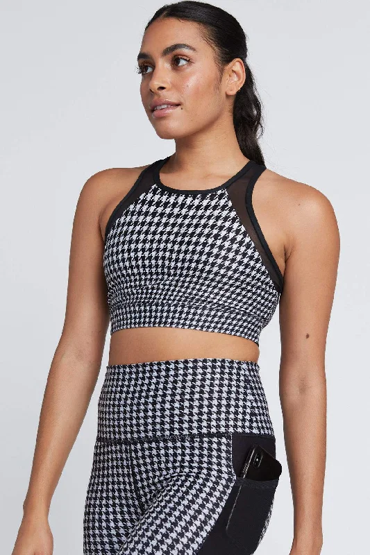 Jia Bra Black And White Houndstooth