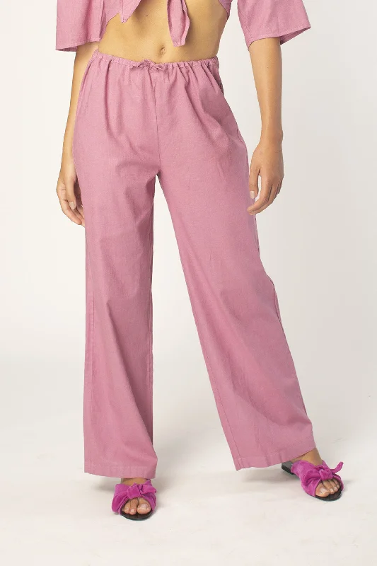 Cassis Drawstring Linen Pant