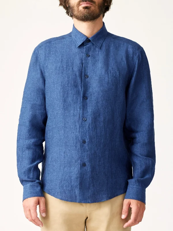 RM Williams S25 Classic Linen Shirt FP - Navy